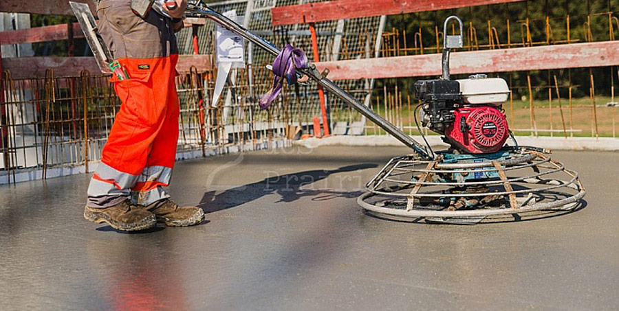 talocheuse pour une dalle en Béton lissé