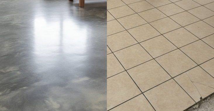 Quels sont les avantages du béton lissé par rapport au carrelage?