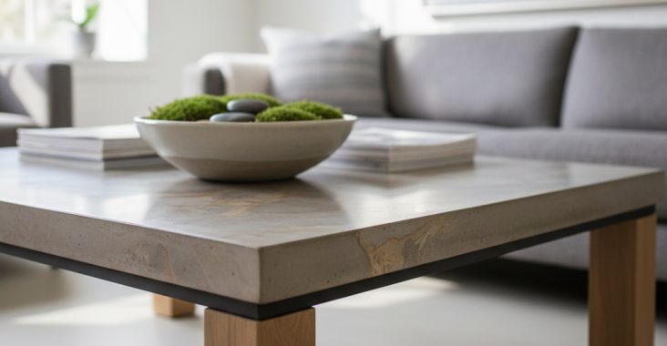 Le béton lissé peut-il être utilisé sur des meubles?